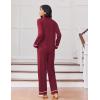 imageEkouaer Womens Pajama Sets Long Sleeve Sleepwear Soft Button Down Pjs 2 Piece Loungewear witn Pants SXXLWine Red