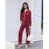 imageEkouaer Womens Pajama Sets Long Sleeve Sleepwear Soft Button Down Pjs 2 Piece Loungewear witn Pants SXXLWine Red