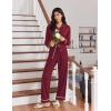 imageEkouaer Womens Pajama Sets Long Sleeve Sleepwear Soft Button Down Pjs 2 Piece Loungewear witn Pants SXXLWine Red