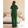 imageEkouaer Womens Pajama Sets Short Sleeve Button Up Pjs Chic Contrast Trim Long Pants with PocketsSoft Loungewear Set SXXLGreen
