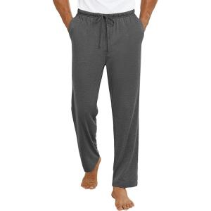imageEkouaer Mens Pajama Pants Lounge Pants with Pockets Soft Sleep Pants Loose Fit Pj Bottoms with Drawstring SXXLDeep Grey