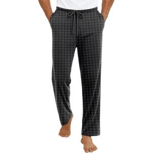imageEkouaer Mens Pajama Pants Lounge Pants with Pockets Soft Sleep Pants Loose Fit Pj Bottoms with Drawstring SXXLGrey Plaid