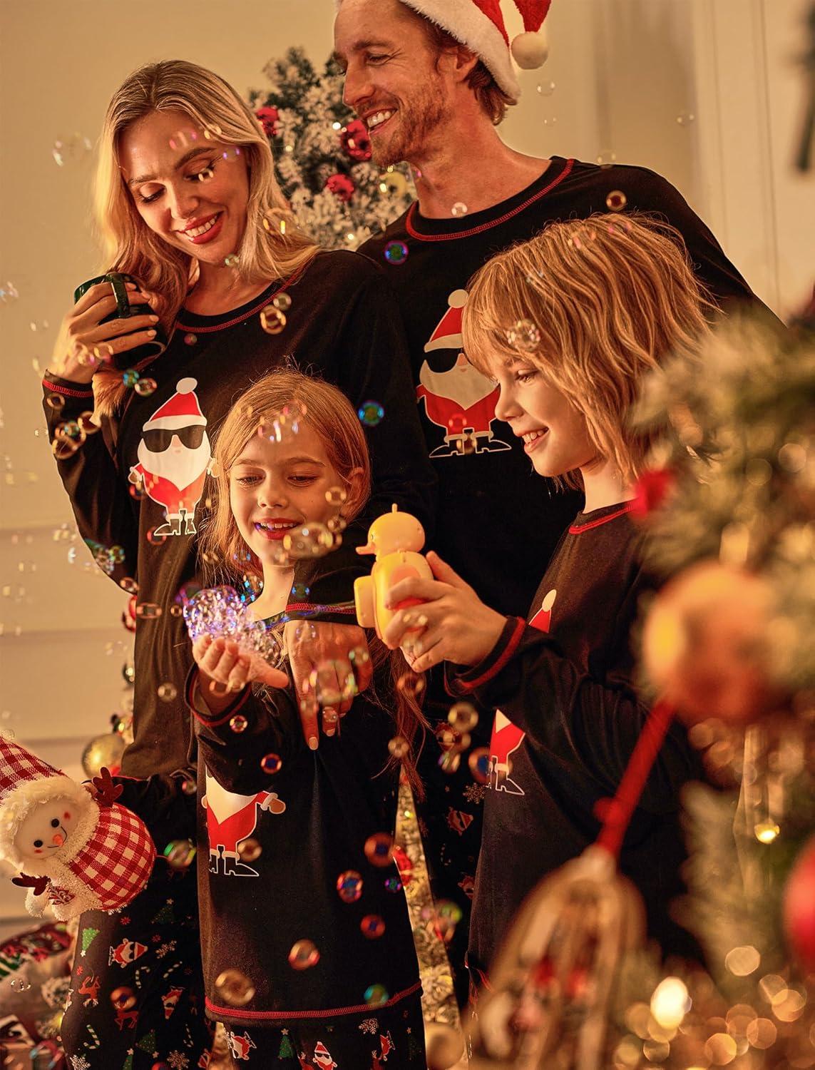 imageEkouaer Matching Family Sets Christmas Pajamas Set Xmas PJS Sleepwear Soft Christmas Matching JammiesNaughty Santa Claus