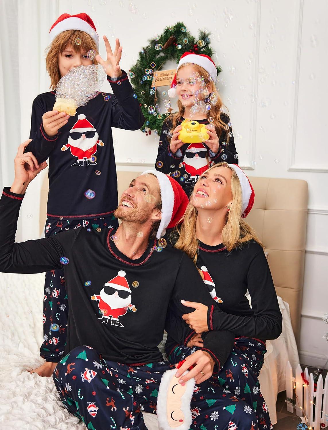 imageEkouaer Matching Family Sets Christmas Pajamas Set Xmas PJS Sleepwear Soft Christmas Matching JammiesNaughty Santa Claus