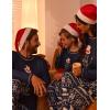 imageEkouaer Matching Family Sets Christmas Pajamas Set Xmas PJS Sleepwear Soft Christmas Matching JammiesBlue Snowman