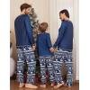 imageEkouaer Matching Family Sets Christmas Pajamas Set Xmas PJS Sleepwear Soft Christmas Matching JammiesBlue Snowman