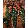 imageEkouaer Matching Family Sets Christmas Pajamas Set Xmas PJS Sleepwear Soft Christmas Matching JammiesGreen Santa