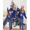 imageEkouaer Matching Family Sets Christmas Pajamas Set Xmas PJS Sleepwear Soft Christmas Matching JammiesNavy Elk Snowflake