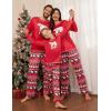 imageEkouaer Matching Family Sets Christmas Pajamas Set Xmas PJS Sleepwear Soft Christmas Matching JammiesRed