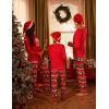 imageEkouaer Matching Family Sets Christmas Pajamas Set Xmas PJS Sleepwear Soft Christmas Matching JammiesRed