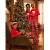 imageEkouaer Matching Family Sets Christmas Pajamas Set Xmas PJS Sleepwear Soft Christmas Matching JammiesRed