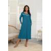 imageEkouaer Womens Long Sleeve Nightgown Full Length Pajama Dress with Pockets V Neck Nightshirts Lace Trim SleepwearBlue