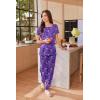 imageEkouaer Womens Pajama Sets Short Sleeve Lounge Sets for Women Printed Jogger Pajama Set 2 Piece Pj Sets With Pockets SXXLPurple Halloween Pattern