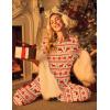 imageEkouaer Womens Satin Silky Pajama Set Short Sleeve Shirt with Long Pajama Pant Set Soft PJ LoungewearChristmas