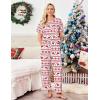 imageEkouaer Womens Satin Silky Pajama Set Short Sleeve Shirt with Long Pajama Pant Set Soft PJ LoungewearChristmas