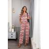 imageEkouaer Womens Satin Silky Pajama Set Short Sleeve Shirt with Long Pajama Pant Set Soft PJ LoungewearStriped Teddy