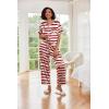 imageEkouaer Womens Satin Silky Pajama Set Short Sleeve Shirt with Long Pajama Pant Set Soft PJ LoungewearStriped Teddy
