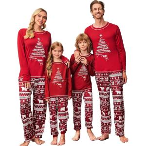 imageEkouaer Matching Family Sets Christmas Pajamas Set Xmas PJS Sleepwear Soft Christmas Matching Jammies01 Red Santa Claus