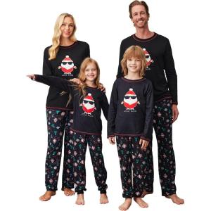 imageEkouaer Matching Family Sets Christmas Pajamas Set Xmas PJS Sleepwear Soft Christmas Matching JammiesNaughty Santa Claus