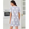 imageEkouaer Cotton Nightgowns for Women Short Sleeve Sleep Shirts Pleated Night Shirts Soft Crew Neck Night GownGrey Star