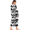 imageEkouaer Nightgowns for Women Cotton Nightgown Long Sleeve Hooded Night Gown Contrast Color Full Length Loungewear with PocketBlack Tie Dye