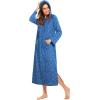 imageEkouaer Nightgowns for Women Cotton Nightgown Long Sleeve Hooded Night Gown Contrast Color Full Length Loungewear with PocketBlue Dog Footprints