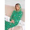 imageEkouaer Nightgowns for Women Cotton Nightgown Long Sleeve Hooded Night Gown Contrast Color Full Length Loungewear with PocketGreen Christmas Pattern