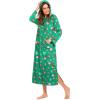 imageEkouaer Nightgowns for Women Cotton Nightgown Long Sleeve Hooded Night Gown Contrast Color Full Length Loungewear with PocketGreen Christmas Pattern