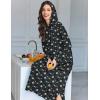 imageEkouaer Nightgowns for Women Cotton Nightgown Long Sleeve Hooded Night Gown Contrast Color Full Length Loungewear with PocketNavy Flowers
