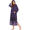 imageEkouaer Nightgowns for Women Cotton Nightgown Long Sleeve Hooded Night Gown Contrast Color Full Length Loungewear with PocketPurple Flower