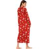 imageEkouaer Nightgowns for Women Cotton Nightgown Long Sleeve Hooded Night Gown Contrast Color Full Length Loungewear with PocketRed Christmas Deer