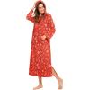 imageEkouaer Nightgowns for Women Cotton Nightgown Long Sleeve Hooded Night Gown Contrast Color Full Length Loungewear with PocketRed Christmas Print