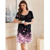 imageEkouaer Nightgowns for Women Pleated Sleep Shirts Short Sleeve Night Shirts Lace Trim Night Gown Ladies Sleep DressCherry Blossoms