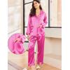 imageEkouaer Silk Pajamas for Women Classic Button Down Satin Pajama Sets Long Sleeve Lounge SetRose