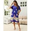 imageEkouaer Womens House Dress with Pockets Moomoo Dresses Short Sleeve Mumu Nightgown Lounge Dress Button Down SleepwearBloom