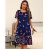 imageEkouaer Womens House Dress with Pockets Moomoo Dresses Short Sleeve Mumu Nightgown Lounge Dress Button Down SleepwearColorful Butterfly