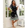 imageEkouaer Womens House Dress with Pockets Moomoo Dresses Short Sleeve Mumu Nightgown Lounge Dress Button Down SleepwearFloral Butterfly