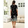imageEkouaer Womens House Dress with Pockets Moomoo Dresses Short Sleeve Mumu Nightgown Lounge Dress Button Down SleepwearFloral Butterfly