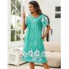 imageEkouaer Womens House Dress with Pockets Moomoo Dresses Short Sleeve Mumu Nightgown Lounge Dress Button Down SleepwearGreen With Flower