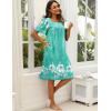 imageEkouaer Womens House Dress with Pockets Moomoo Dresses Short Sleeve Mumu Nightgown Lounge Dress Button Down SleepwearGreen With Flower