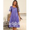 imageEkouaer Womens House Dress with Pockets Moomoo Dresses Short Sleeve Mumu Nightgown Lounge Dress Button Down SleepwearPurple With Flower