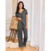 imageEkouaer Womens Pajama Sets 2 Piece Lounge Set Soft Pajamas for Women Set Short Sleeve and Long Pants Pjs with PocketsDeep Grey