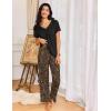imageEkouaer Womens Pajama Sets 2 Piece Lounge Set Soft Pajamas for Women Set Short Sleeve and Long Pants Pjs with PocketsLeopard Print