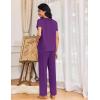 imageEkouaer Womens Pajama Sets 2 Piece Lounge Set Soft Pajamas for Women Set Short Sleeve and Long Pants Pjs with PocketsPurple
