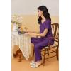 imageEkouaer Womens Pajama Sets 2 Piece Lounge Set Soft Pajamas for Women Set Short Sleeve and Long Pants Pjs with PocketsPurple