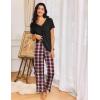imageEkouaer Womens Pajama Sets 2 Piece Lounge Set Soft Pajamas for Women Set Short Sleeve and Long Pants Pjs with PocketsRed Plaid