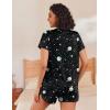 imageEkouaer Womens Pajama Short Sets Lounge Sets for Women 2 Piece Soft Pjs Set Casual V Neck Sleepwear with PocketsPlanet Starry Sky