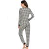 imageEkouaer Womens Pajamas Sets Long Sleeve Tops with Jogger Pants Soft Pjs Lounge Set Outfits with PocketsBlack Plaid