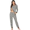 imageEkouaer Womens Pajamas Sets Long Sleeve Tops with Jogger Pants Soft Pjs Lounge Set Outfits with PocketsBlack Plaid