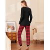 imageEkouaer Womens Pajamas Sets Long Sleeve Tops with Jogger Pants Soft Pjs Lounge Set Outfits with PocketsBlack Red Plaid2